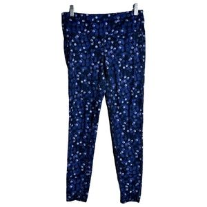 Athleta Pants‎ Womens Medium Chaturanga Blue Dots Leggings Workout Athleisure
